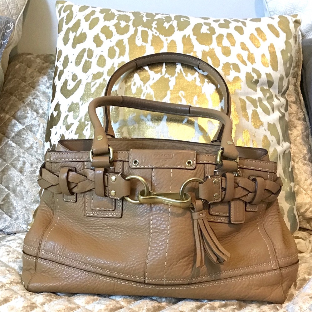 Coach Hampton Leather Bag with Tassel
